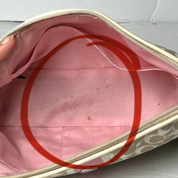 Coach Signature Logo Cosmetic Bag - Picture 5 of 8